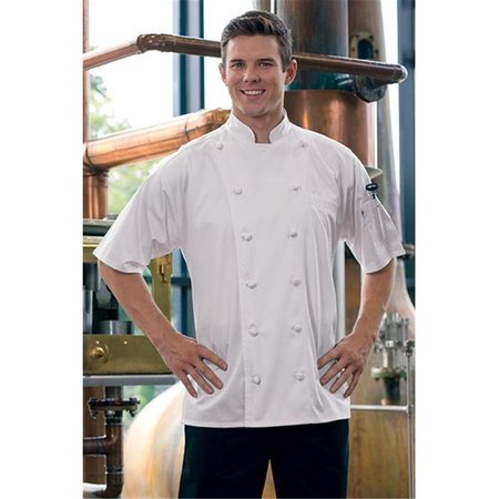 NATHAN CALEB Short Sleeve Master Chef Coat in White Small NA600525
